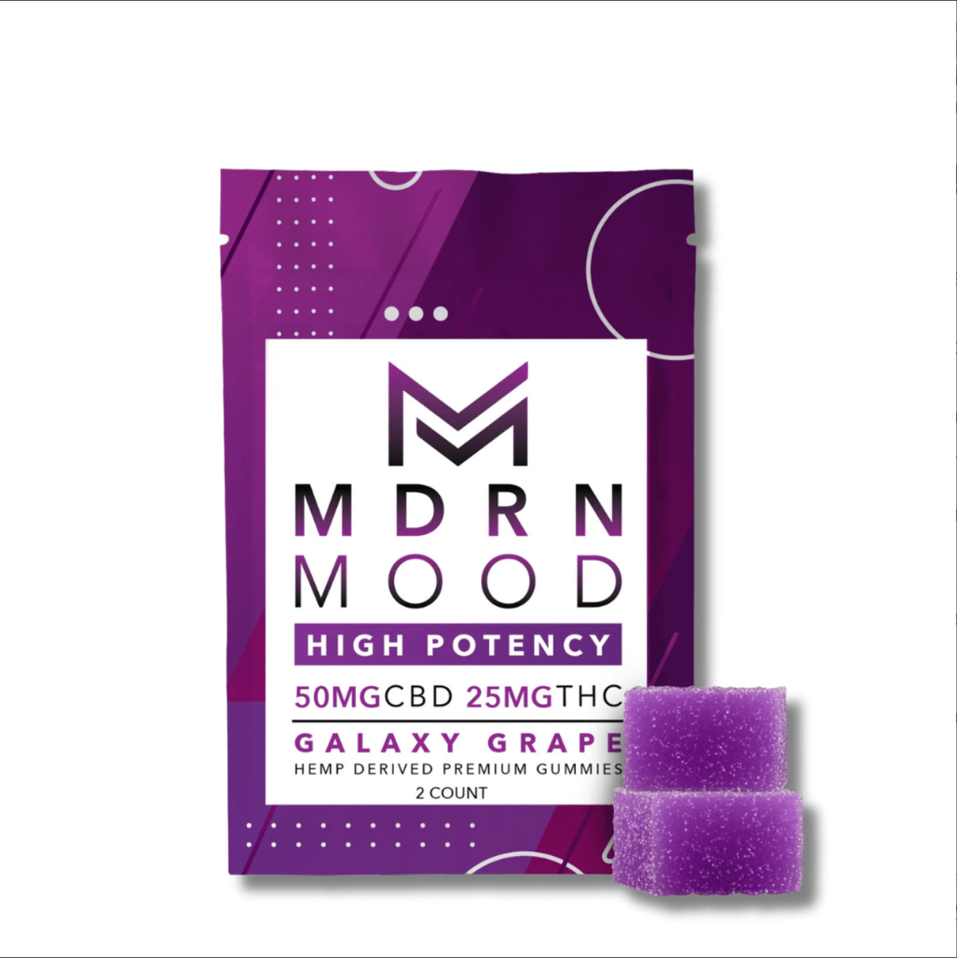 🍇 SACHET DE 2 GUMMIES CBD & THC - GALAXY GRAPE - MDRN MOOD
